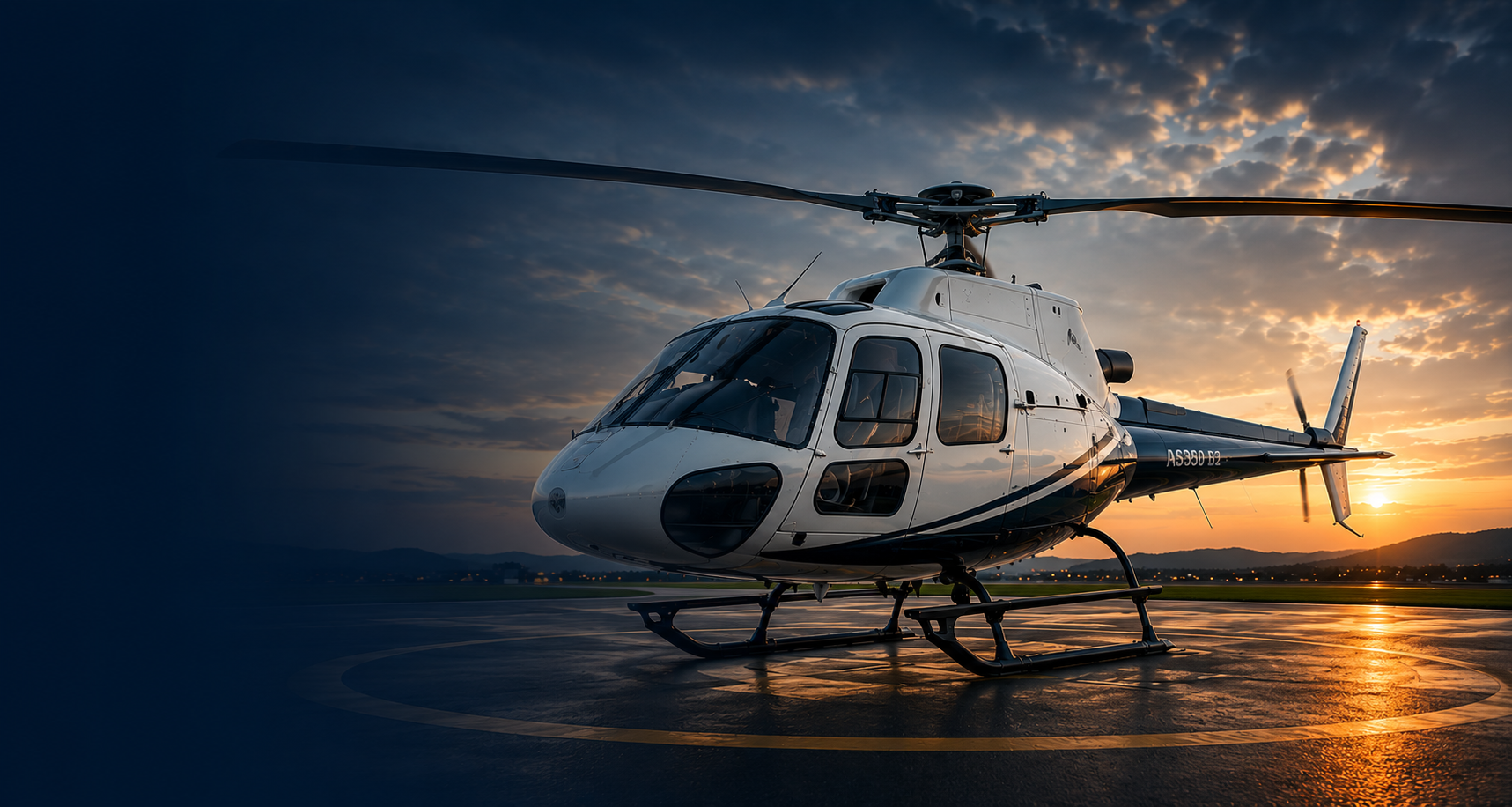 Helicóptero executivo pousando
